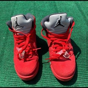 Red suede Retro 5 Jordan’s